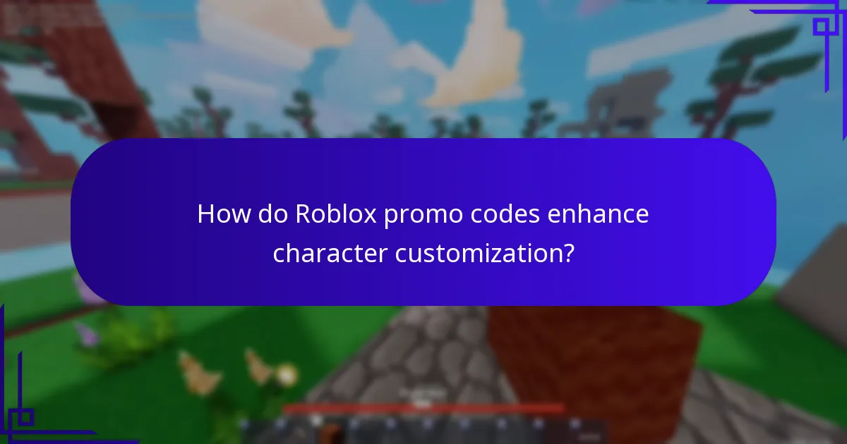 How do Roblox promo codes enhance character customization?