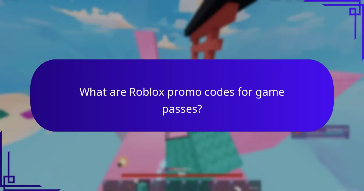 What are Roblox promo codes for game passes?