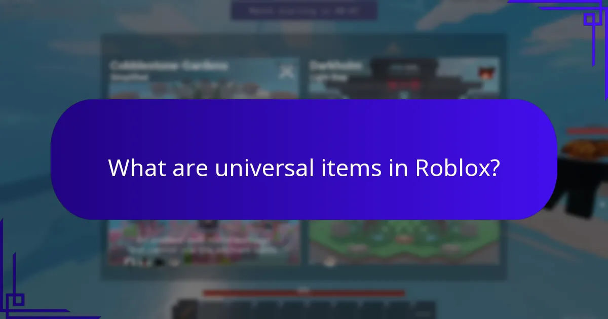 What are universal items in Roblox?
