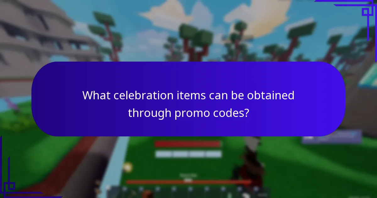 What celebration items can be obtained through promo codes?