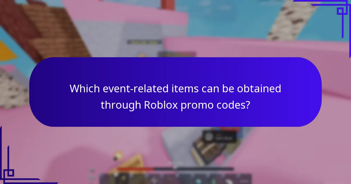 Which event-related items can be obtained through Roblox promo codes?