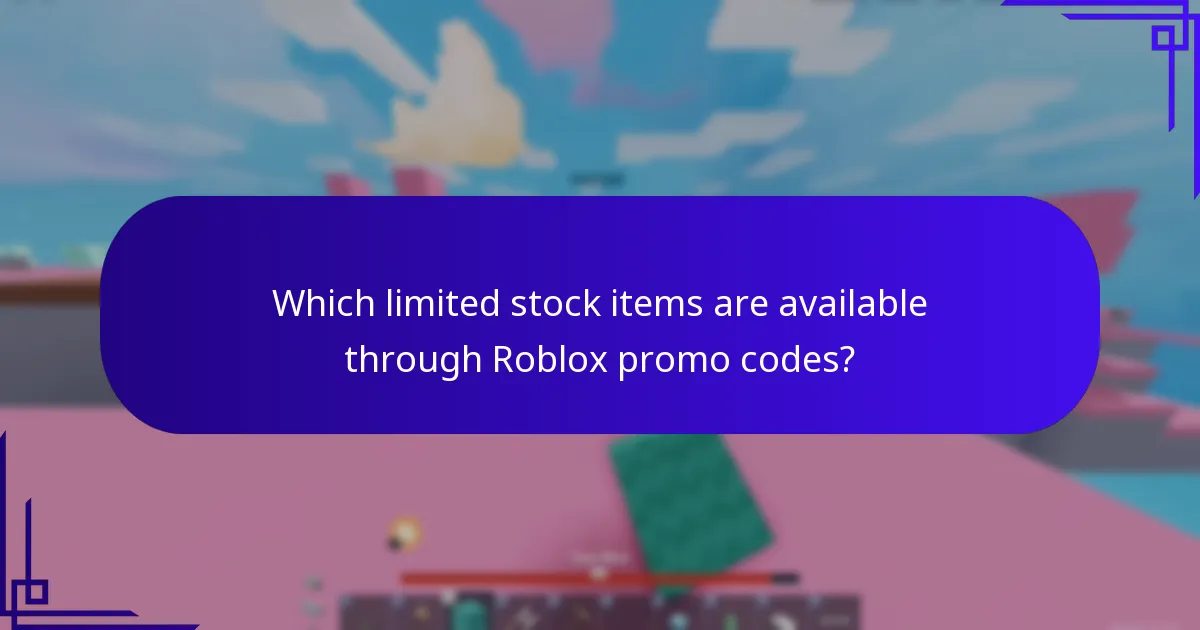 Which limited stock items are available through Roblox promo codes?