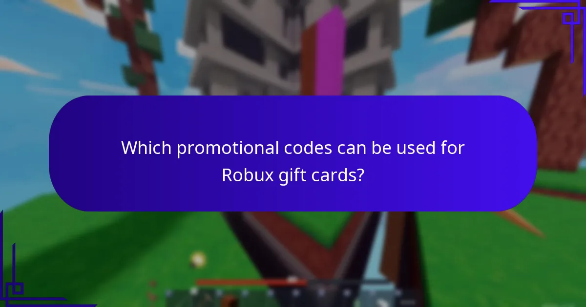 Which promotional codes can be used for Robux gift cards?